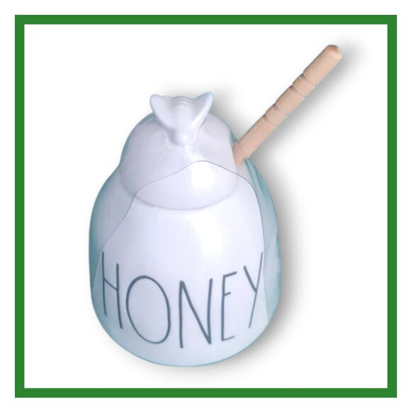 Rae Dunn Honey Pot with Wooden Dipper - Picture 1 of 4